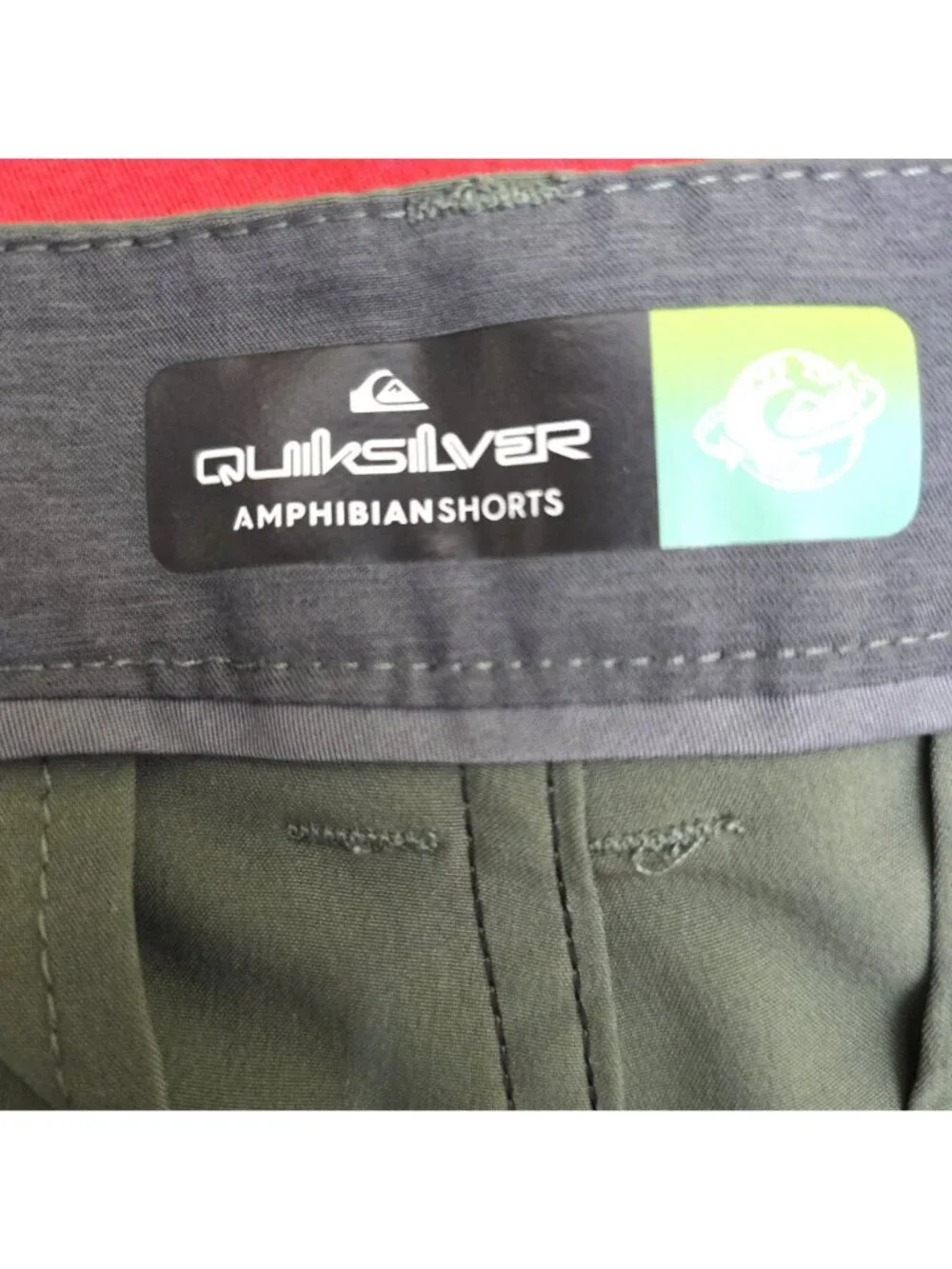 Quiksilver Union Amphibian Olive Green Swim Boardshorts Men Size 34